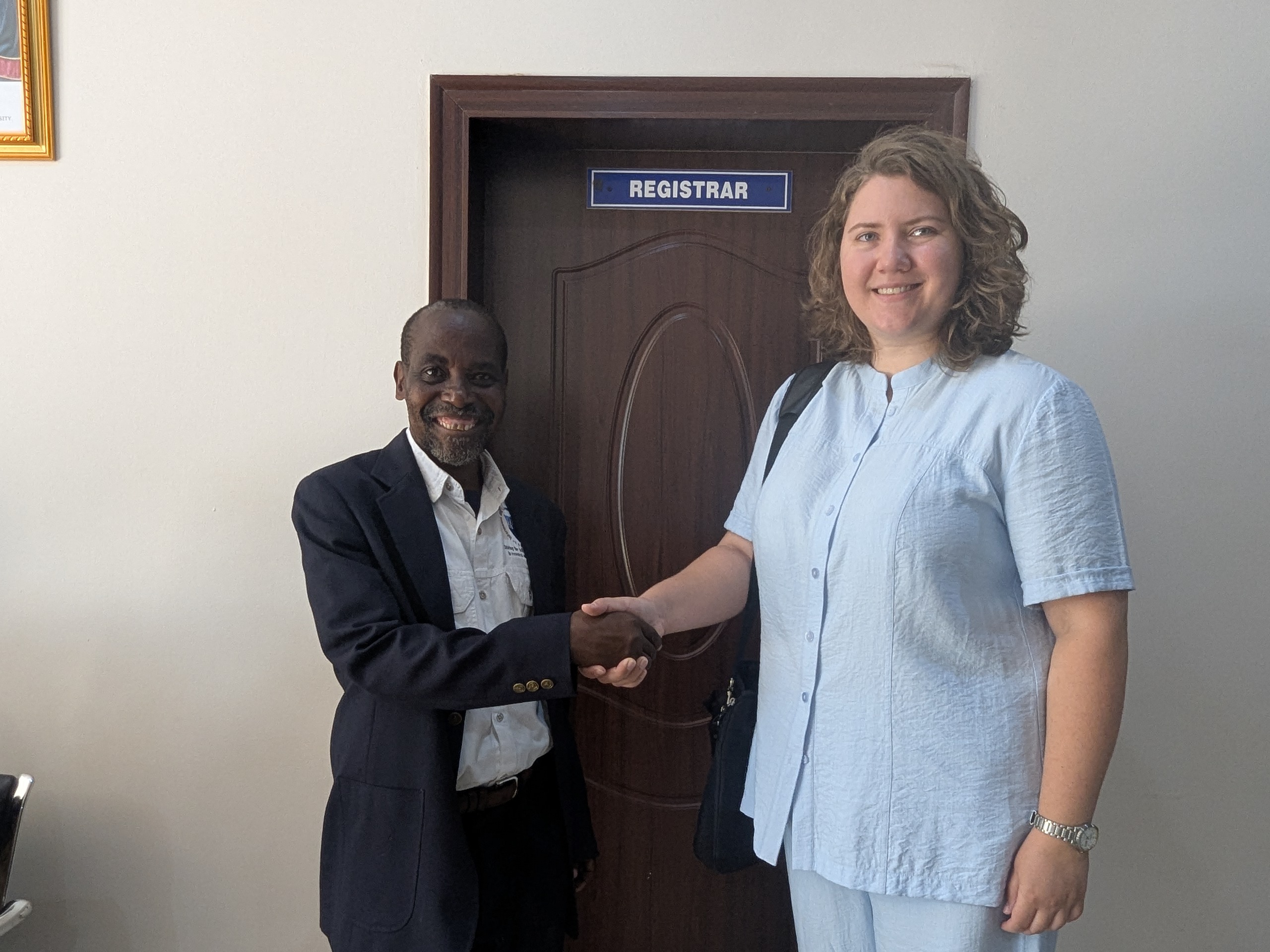 Marina pays a courtesy call on ICU Registrar, Dr. Sycorax Tiyesa Ndhlovu