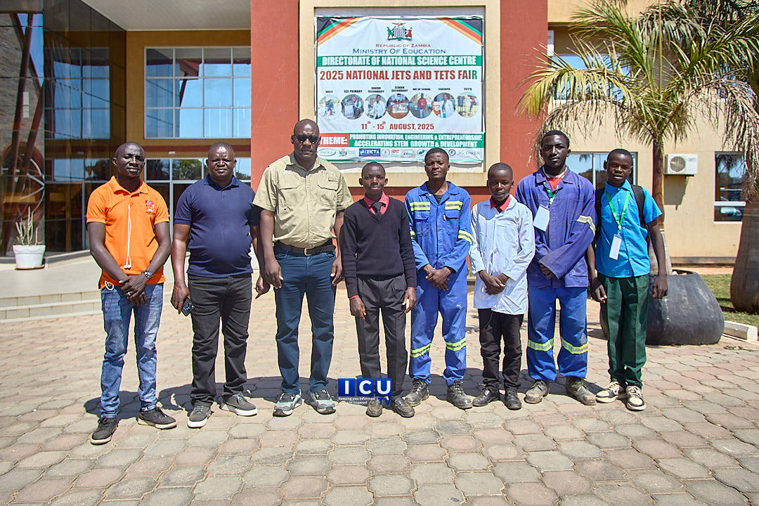 Ex-Kawambwa Boys Association President Moffat Nsofwa poses for a photo with Kawambwa Provincial Stem School Learners